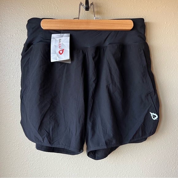 BALEAF Women’s 5” Athletic Running Shorts Black Liner Gym Quick Dry High Rise - Picture 3 of 16